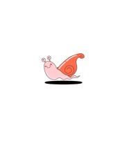 Cute snails pink color illustration © Indah