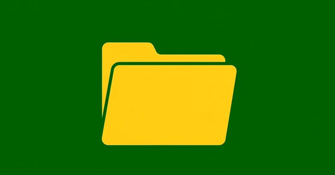 Green Screen Yellow File Folder Icon Animation