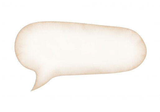 Vintage paper speech bubble isolated on transparent background for retro comic book or messaging design elements
