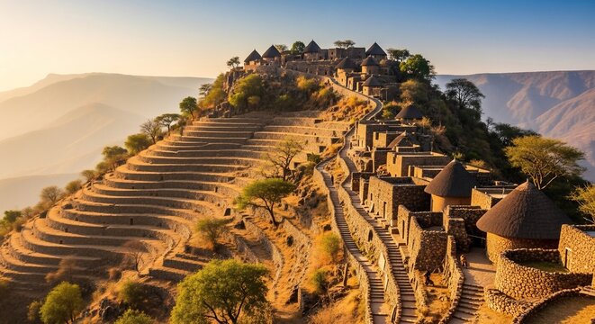 Ancient Konso Cultural Landscape Terraces in Ethiopia