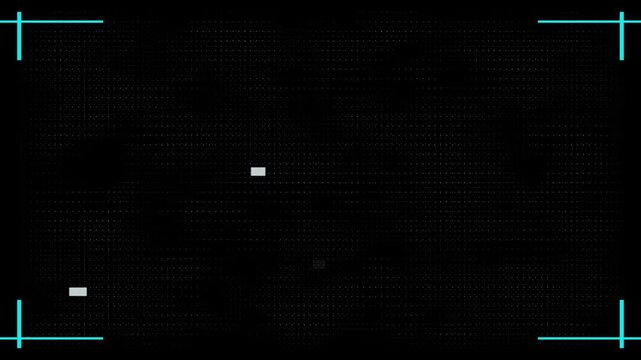 Digital Data Stream with Floating Code Particles and Cyan Corner Interface Frame