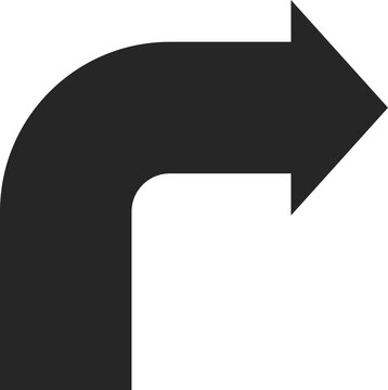 Modern right turn arrow icon