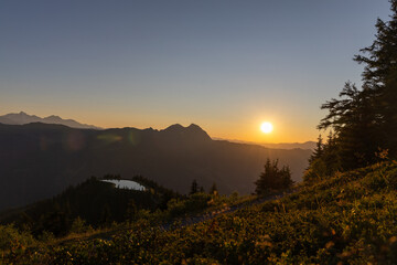 Naklejka premium Alpine Sunset Panorama