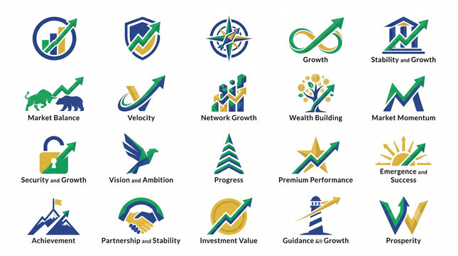Abstract Alphabet Letter Logo Icon Set with Colorful Arrow Circle Triangle Symbols Modern Business Branding Vector Collection Illustration