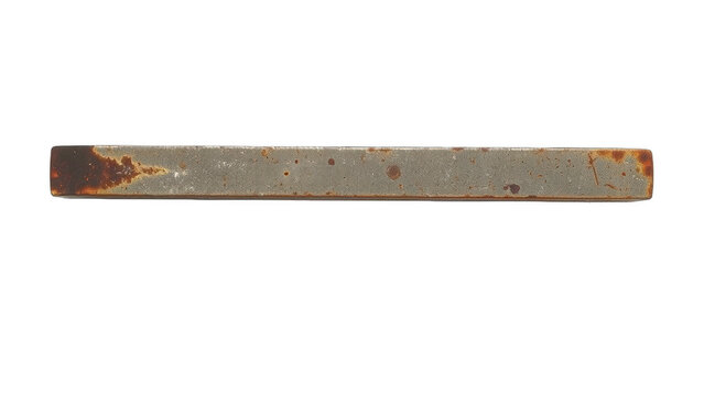 Old rusty metal bar isolated on black background