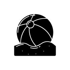 Fototapeta premium Beach Ball on Sand Icon