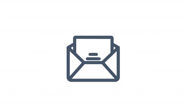 Appearing dollar coin inside open envelope financial notification