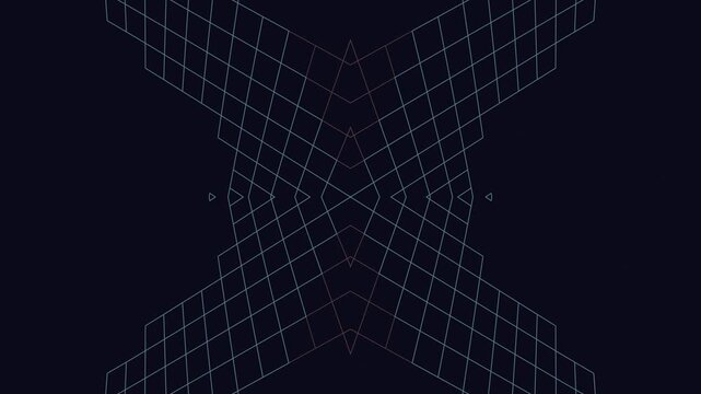 Abstract Geometric Grid Pattern Featuring Symmetrical Intersecting Lines on Dark Background