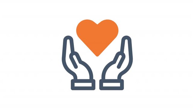 Holding heart icon between hands medical consultation