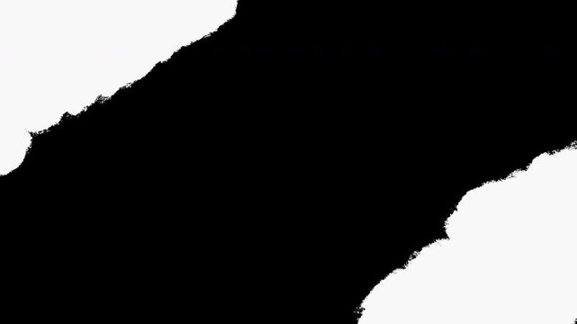 Corner brush transition top bottom side. Brush paint hand drawn grunge texture from side corner to center full frame motion graphic animation footage full HD 4K transparent background alpha channel.