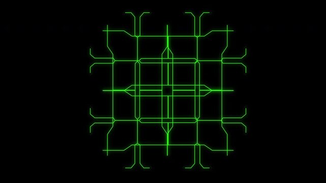 Digital Grid Network Circuit Board Animation