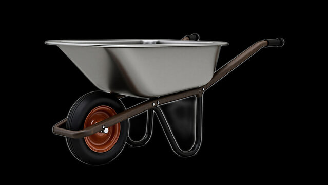 Photorealistic wheelbarrow wit