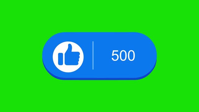 Social Media Like Button Counter on Green Screen