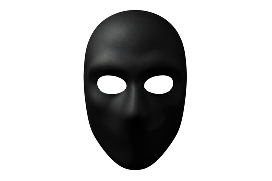 Smooth black face mask with bright open eye holes