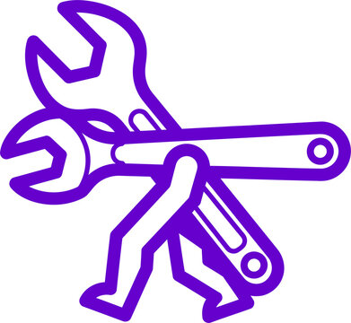 Crossed wrenches icon. Industrial repair and maintenance symbol.