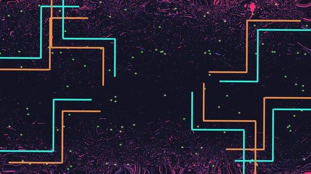 Colorful Geometric Neon Frame Motion Background