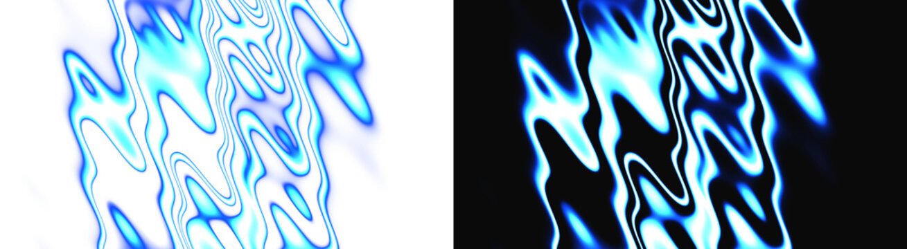 PNG image of Vivid blue liquid waves display flowing glossy metallic gradients with soft neon lighting effects shown in a high resolution on transparent background