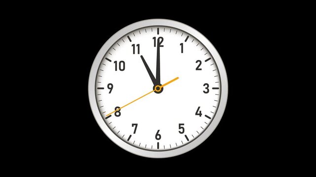 Clock with fast spinning hands showing full 13 hour day cycle in one minute, time lapse of passing day and night, deadline countdown or busy schedule concept for business explainer or storytelling vid