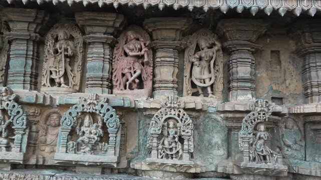 Hoysaleswara Temple is a 12th-century Hindu temple built during the Hoysala Empire in Halebidu, Karnataka, India. It is renowned for its exceptionally detailed soapstone carvings