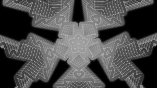 Abstract Geometric Snowflake Pattern Motion Background Loop