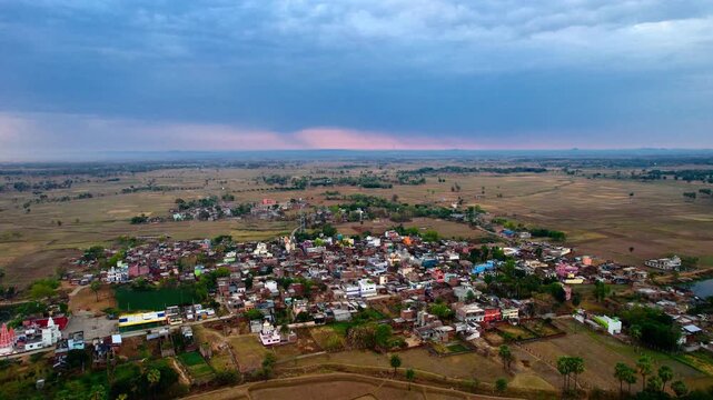 Aerial drone footage of Mandar Parvat in Banka, Bihar, showcasing the sacred hill, lush green landscape, surrounding countryside and historic pilgrimage site linked to Samudra Manthan.
