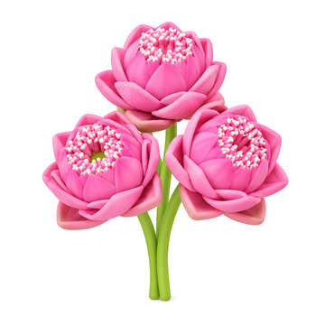 Pchum ben festival icon red Lotus flower