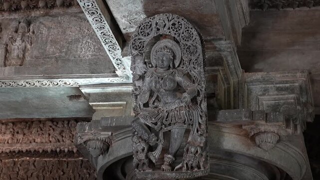 Hoysaleswara Temple is a 12th-century Hindu temple built during the Hoysala Empire in Halebidu, Karnataka, India. It is renowned for its exceptionally detailed soapstone carvings