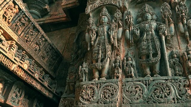 Intricate Stone Sculptures at Hoysaleswara Temple, Belur, Karnataka, India | UNESCO World Heritage Hoysala Architecture