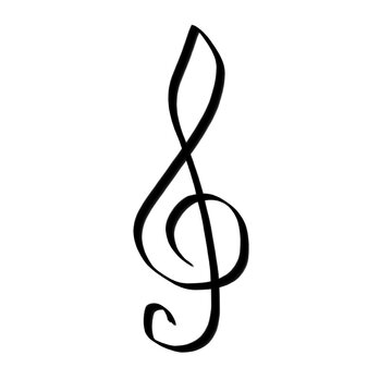 treble clef and notes transparant background