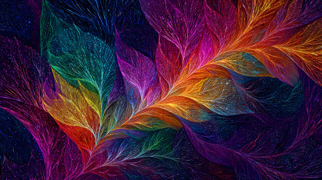 Bright geometric wallpaper with detailed fractal tiling repeating symmetry and expressive multicolor design