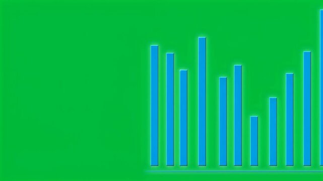 Digital audio frequency equalizer bars on green background HD video for video editing