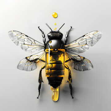3D honey jar from bee  sketch