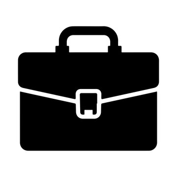 Briefcase Icon Silhouette, Business Portfolio and Office Work Vector Illustration