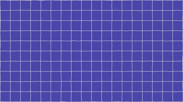 Blue abstract retro grid pattern hand drawn effect looping animation background.