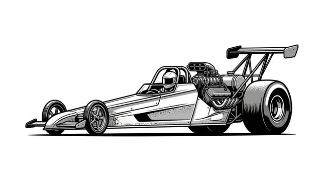 Dragster Racing Car Isolated