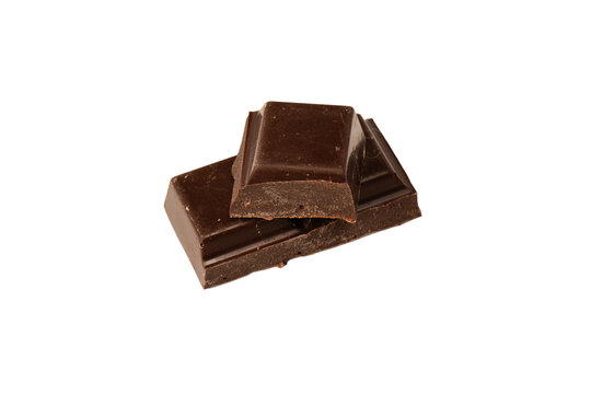 A chocolate bar with dried berries isolated on a white background.