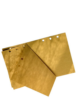 Stacked Old Notebook Papers Isolated On White Background Design