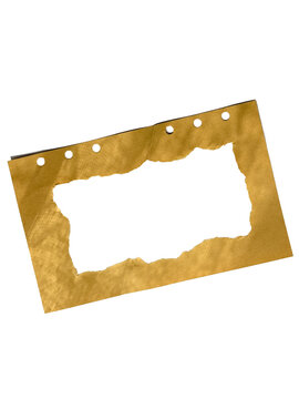 Torn Paper Frame Isolated On White Background Vintage Design