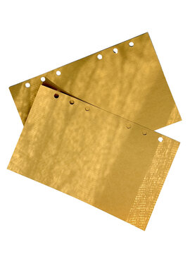 Overlapping Vintage Notebook Pages Isolated On White Background
