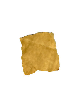 Square Torn Kraft Paper Scrap Isolated On White Background