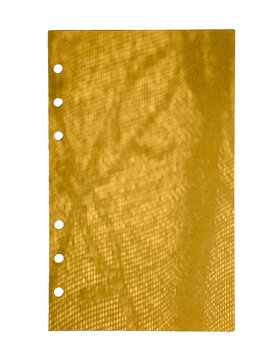 Yellow Notebook Page Isolated On White Background Vintage Paper