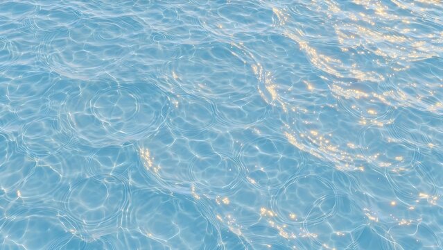 Blue water surface texture. Rippling ocean waves reflecting bright summer sunlight.