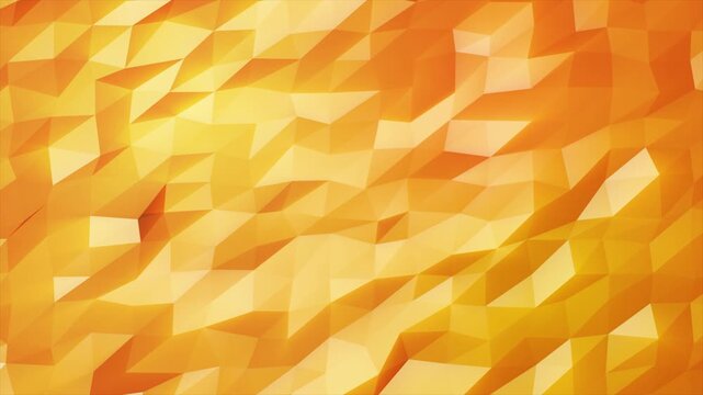 Abstract moving triangles yellow gold low poly digital futuristic. Abstract background. Video in high quality 4k, motion design