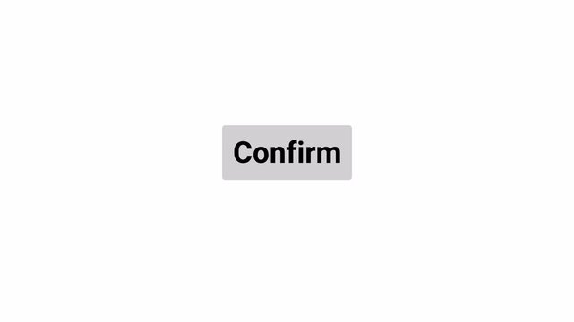 Confirm Button Click Animation with Hand Pointer and Mouse Cursor Interaction on Transparent Background, Confirmation Action UI, 4K Motion Graphics