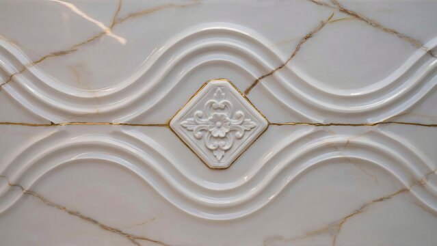 Decorative plaster ceiling rosette with floral design