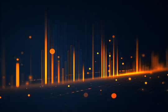 Stark technology background combines blue amber indicators with clean geometric HMI layout