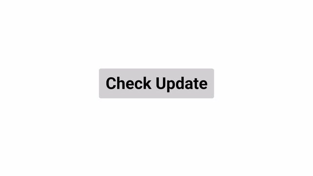 Check Update Button Click Animation with Hand Pointer and Mouse Cursor Interaction on Transparent Background, Software Update UI, 4K Motion Graphics