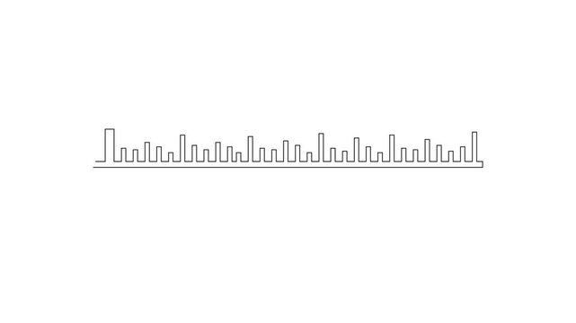 Minimalist black and white bar graph animation sequence