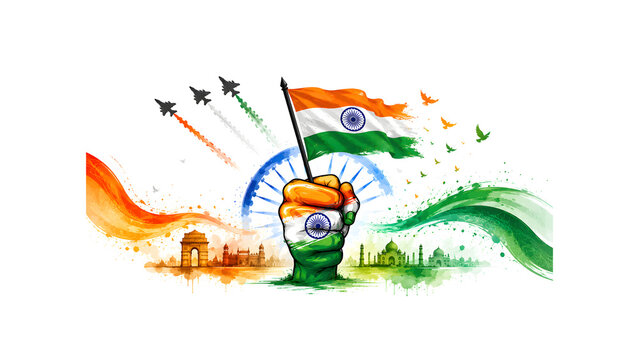 ​Indian Independence Day Celebration Concept with Freedom Birds.