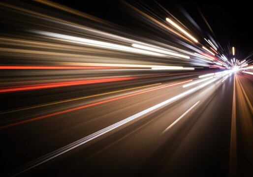 Abstract dynamic blur of light representing intense speed and force, illustrating the concept of pure kinetic energy in motion, light, dynamic, modern